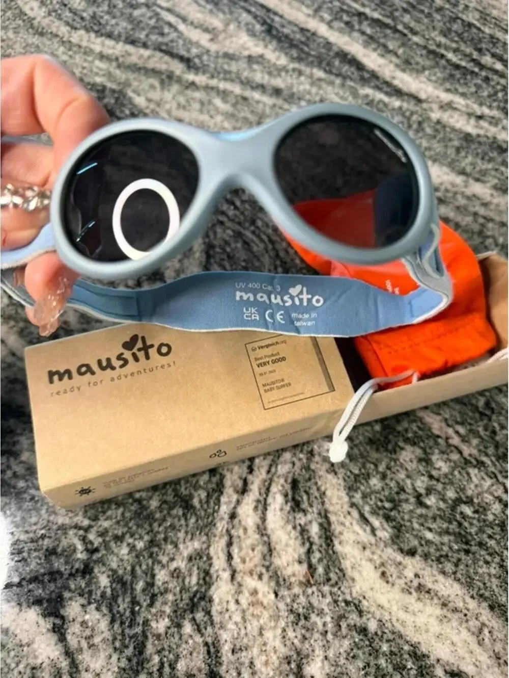 Mausito Baby Boy UV Protection Sunglasses Blue Strap Water Resistant EUC